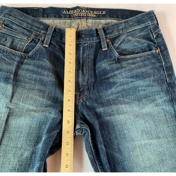 American Eagle Outfitters Mens Blue Denim Jeans 34x32 Relaxed Fit 100% Cotton - Picture 6 of 9